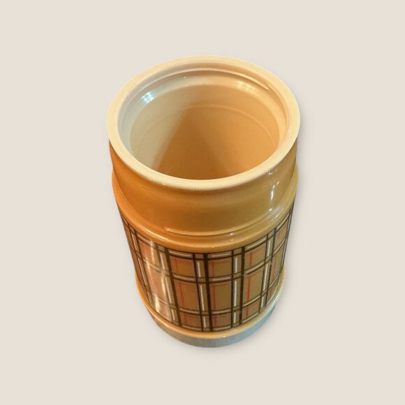 Vintage Aladdin Plaid Thermos 7" Tall Plastic Insulated Drink Container With Sto - Picture 6 of 6
